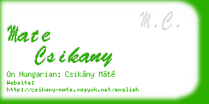 mate csikany business card