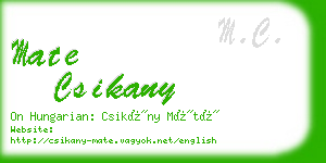mate csikany business card